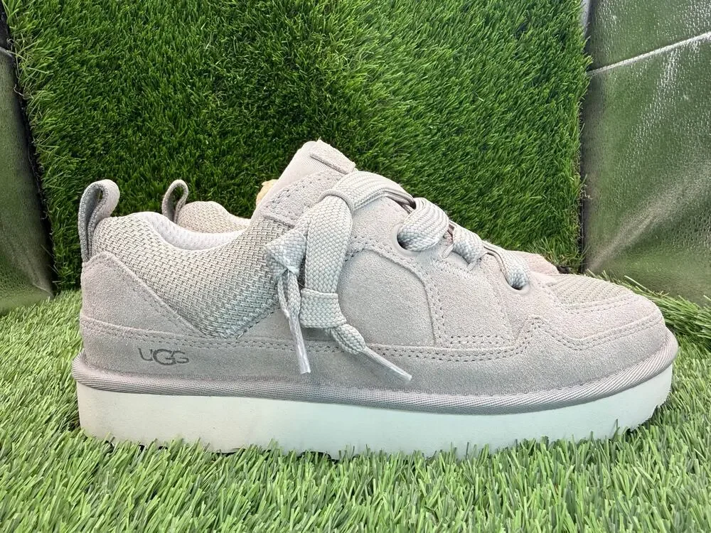 UGG Lo Lowmel 1168890BLK Athletic Sneaker Women's 8 Beige Suede Running Sports